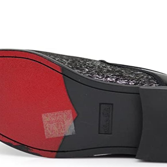 Men's Vintage Velvet Dress Shoes Classic Tuxedo Slip On Loafers Red - Picture 4 of 4